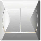 Gniazdka elektryczne - Berker podwójny schodowy Ospel Akcent biały podświetlany - miniaturka - grafika 1