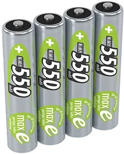 Ansmann Akumulator AAA 550 mAh NiMH 1,2 V (4 sztuki) baterie micro AAA do ponownego ładowania, maks. niski poziom samorozładowania dla wieloletniego użytkowania ANSM550AAAB4 - Ładowarki i akumulatory Ansmann Akumulator AAA 550 mAh NiMH 1,2 V (4 sztuki) baterie micro AAA do ponownego ładowania, maks. niski poziom samorozładowania dla wieloletniego użytkowania ANSM550AAAB4 - Ładowarki i akumulatory - miniaturka - grafika 1