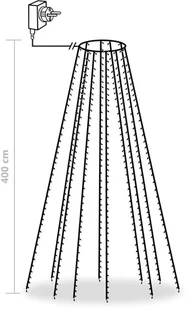 vidaXL Siatka lampek choinkowych, 400 niebieskich diod LED, 400 cm vidaXL - Oświetlenie świąteczne - miniaturka - grafika 9