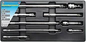 Klucze i nasadki - Kraftmann Moc Man 6113 W pionie zestaw przedłużający, 6, 3 (1/4)  10 (3/8)  12, 5 (1/2), 9-częściowy 6113 - miniaturka - grafika 1