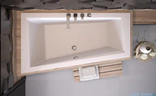 Besco Intima 150x85cm wanna asymetryczna lewa + obudowa + czarny syfon #WAI-150-NLI/#OAP-150-INT/19977 | - Wanny - miniaturka - grafika 3