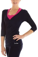 Koszulki sportowe męskie - WINSHAPE Winshape Damska koszulka z rękawami 3/4 o wyglądzie owijania, fitness, joga, pilates, czas wolny, WS3-NIGHT-BLUE-L WS3-NIGHT-BLUE-L_night blue_L - miniaturka - grafika 1