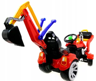 Traktor Traktorek z Pedałkami Koparka Spych+gratis - Jeździki dla dzieci - miniaturka - grafika 4