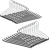 Wieszaki do szafy - Relaxdays do spodni, antypoślizgowa, gumowany wieszak na spodnie, wykonany z metalu, zajmuje mało miejsca, zestaw, czarny, zestaw 20-cz. 10021075_683 - miniaturka - grafika 1