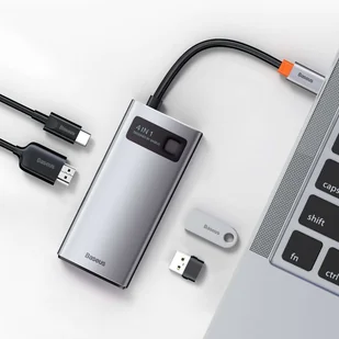 Baseus Hub 4w1 Metal Gleam Series USB-C do USB 3.0 + USB 2.0 + HDMI + USB-C PD 10088X23 - Adaptery i przejściówki - miniaturka - grafika 8