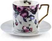 Filiżanki - Affek Design Filiżanka Do Kawy I Herbaty Porcelanowa Ze Spodkiem  Amelia Grey Szara 250 Ml - miniaturka - grafika 1