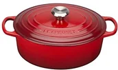 Naczynia żaroodporne - Le Creuset Signature brytfanna żeliwna, owalna, odporna na zadrapania, do wszystkich rodzajów kuchenek, do piekarnika, zamrażarki, zmywarki, czerwony, 27 cm 21178270602430 - miniaturka - grafika 1