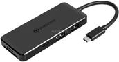 Switche - Transcend HUB5C USB 3.1 (3.1 Gen 2) Type-C 10000 Mbit/s Czarny, Hub USB - miniaturka - grafika 1