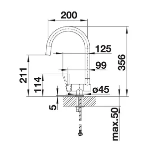 Blanco CORESSA-F chrom dźwignia z lewej strony 521544 - Baterie kuchenne - miniaturka - grafika 3