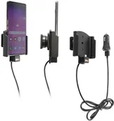 Uchwyty samochodowe do telefonów - Brodit AB Uchwyt do Samsung Galaxy S10+ z wbudowanym kablem USB oraz ładowarką samochodową 721116 - miniaturka - grafika 1