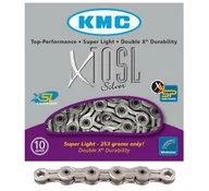 Łańcuchy rowerowe - KMC Łańcuch X10SL srebrny / Ilość biegów: 10 / Ilość ogniw: 114 BXSL10N4 - miniaturka - grafika 1