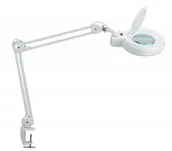 Lampy stojące - MAUL Lampka LED z lupą na biurko MAULviso, 6W, mocowana zaciskiem, biała M8263402 - miniaturka - grafika 1