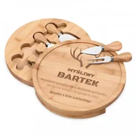 Deski do krojenia - Murrano Deska drewniana do sera zestaw akcesoria grawer dla myśliwego DSK-SER2-041 - miniaturka - grafika 1