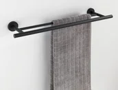 Wieszaki łazienkowe - Wenko Podwójny wieszak na ręczniki czarny BOSIO 24408100 - miniaturka - grafika 1