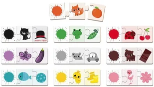 Janod Trzyczęściowe puzzle Kolory 30 elementów, - Klocki - miniaturka - grafika 16