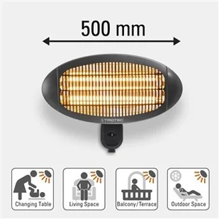 TROTEC Promiennik ciepła na podczerwień IR 2000 S - Ogrzewanie przenośne - miniaturka - grafika 2