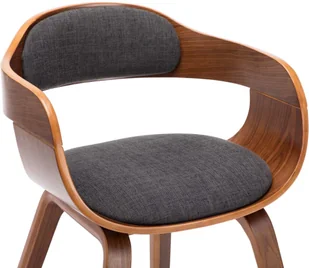 vidaXL Krzesła do jadalni, 6 szt., ciemnoszare, tkanina i gięte drewno - Krzesła - miniaturka - grafika 7