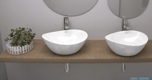 Sanitti Tre umywalka nablatowa 47x37 cm biały mat TRE-47-BM - Umywalki - miniaturka - grafika 5