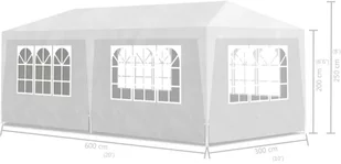 vidaXL vidaXL Namiot imprezowy, pawilon ogrodowy, biały (3x6) - Pawilony ogrodowe - miniaturka - grafika 8