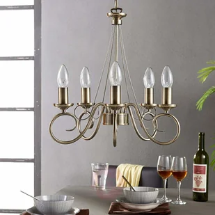 Elegancki 5-pkt. żyrandol Marnia w kol. post. mos. - Lampy sufitowe - miniaturka - grafika 2