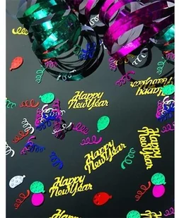 PartyDeco Konfetti Happy New Year PARTY DECO, złote, 4x2 cm, 3 g - Sylwester - miniaturka - grafika 4