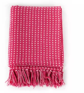 vidaXL Bawełniana narzuta w kratkę, 160 x 210 cm, różowa - Narzuty - miniaturka - grafika 4