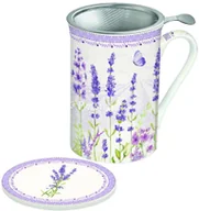Kubki - Nuova Cer Easy life r2s KUBEK PORCELANOWY z ZAPARZACZEM I POKRYWKĄ Lawendowa Łąka (280 LAVF) 280 LAVF - miniaturka - grafika 1