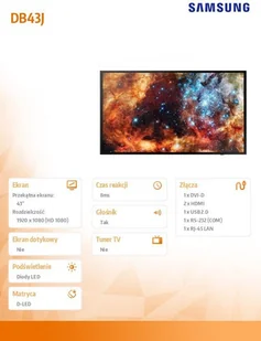 Samsung Smart Signage Display DB43J LH43DBJPLGC/EN - Monitory reklamowe i wyświetlacze - miniaturka - grafika 12