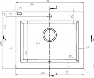 Laveo Komodo 58x49 czarny SBK_710A - Zlewozmywaki - miniaturka - grafika 8