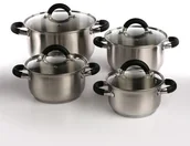 Zestawy garnków i patelni - ALTOMDESIGN VITO COLOR BLACK KOMPLET GARNKÓW NIERDZEWNYCH 8 ELEMENTÓW zakupy dla domu i biura! 020404446 - miniaturka - grafika 1