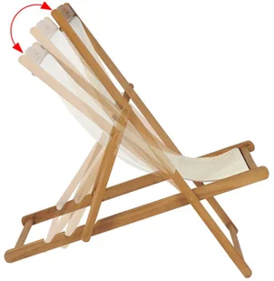 vidaXL Leżak, drewno tekowe, 56 x 105 96 cm, kremowy vidaXL - Meble turystyczne - miniaturka - grafika 6