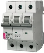Bezpieczniki elektryczne - ETI Polam ETI Wyłącznik nadprądowy ETIMAT6 3-polowy 6kA B 20A 002115517 ETIMAT6 3P 6KA B 20A - miniaturka - grafika 1
