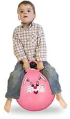 Skoczki dla dzieci - Relaxdays piłka dla dzieci, z uchwytem, do stosowania wewnątrz i na zewnątrz, z motywem zwierzęcym, średnica 45 cm, różne kolory, różowy - miniaturka - grafika 1