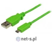 Kable USB - StarTech com Kabel USBAUB1MGN USB 2.0 M Micro USB M 1m kolor zielony - miniaturka - grafika 1