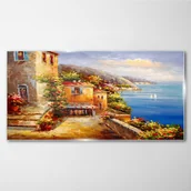 Obrazy i zdjęcia - PL Coloray Obraz na Szkle Miasto Morze Wybrzeże Kwiaty 100x50cm - miniaturka - grafika 1