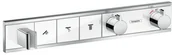 Baterie wannowe i prysznicowe - Hansgrohe bateria termostatyczna do 3 odbiorników, montaż podtynkowy, element zewnętrzny RainSelect biały/chrom 15356000 15356400 - miniaturka - grafika 1