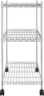 vidaXL 3-poziomowy regał na kółkach, 60x35x81 cm, chromowany, 150 kg 324625 - Szafy i regały magazynowe - miniaturka - grafika 4