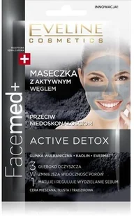 Eveline Cosmetics Maseczka z aktywnym węglem przeciw niedoskonałościom - Cosmetics Cosmetics Facemed+ Maseczka z aktywnym węglem przeciw niedoskonałościom - Cosmetics Cosmetics Facemed+ - Maseczki do twarzy - miniaturka - grafika 3