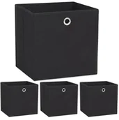 Pudła i pojemniki do przechowywania - vidaXL Pudła do przechowywania z włókniny, 4 szt., 32x32x32 cm, czarne vidaXL - miniaturka - grafika 1