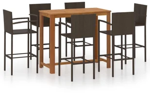 vidaXL 7-cz zestaw mebli barowych do ogrodu brązowy 3068003 - Pozostałe meble ogrodowe - miniaturka - grafika 2