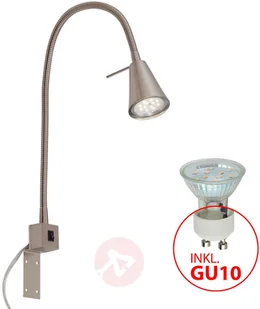 Briloner Kinkiet LED 2080 do montażu przy łóżku, nikiel - Lampy ścienne - miniaturka - grafika 3