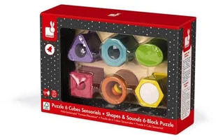 Janod KSZTAŁTY I DŹWIĘKI drewniana układanka sensoryczna J05332 - Układanki dla dzieci - miniaturka - grafika 22