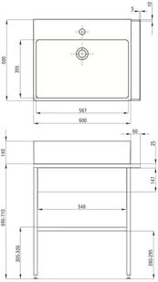 Deante Temisto 60x50 CDTD6U6S - Umywalki - miniaturka - grafika 4