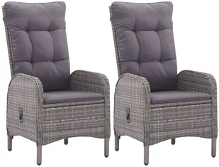 vidaXL 3-częściowy zestaw mebli ogrodowych, polirattan i szkło, szary - Meble ogrodowe - miniaturka - grafika 2