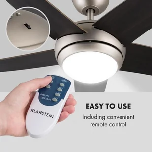 Klarstein Bolero wentylator sufitowy 134 cm oświetlenie 55W łopatki pilot VTS6-BoleroWalnuss - Wentylatory sufitowe - miniaturka - grafika 3