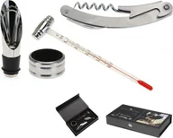 Korkociągi i otwieracze - Excellent Housewares Zestaw do wina korkociąg nalewak obręcz 140827 - miniaturka - grafika 1