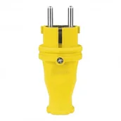 Kostki, złączki, wtyczki - TP Electric Wtyczka gumowa prosta 16A 230V żółta Schuko 5115 3101-301-0700 - miniaturka - grafika 1
