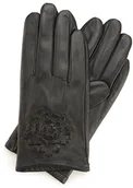 Rękawiczki - Wittchen Damskie rękawiczki skórzane z wytłoczoną różą 45-6-523-1 - miniaturka - grafika 1