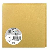 Papier do drukarek - Clairefontaine płatek opalizujący pyłek, 135 x 135 mm, 210 g - złoty, opakowanie 25 szt. 11890C - miniaturka - grafika 1