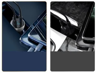 Baseus ładowarka samochodowa USB / USB Typ C 65 W 5 A SCP Quick Charge 4.0+ Power Delivery 3.0 ekran LCD szary (CCKX-C0G) - Ładowarki samochodowe - miniaturka - grafika 30